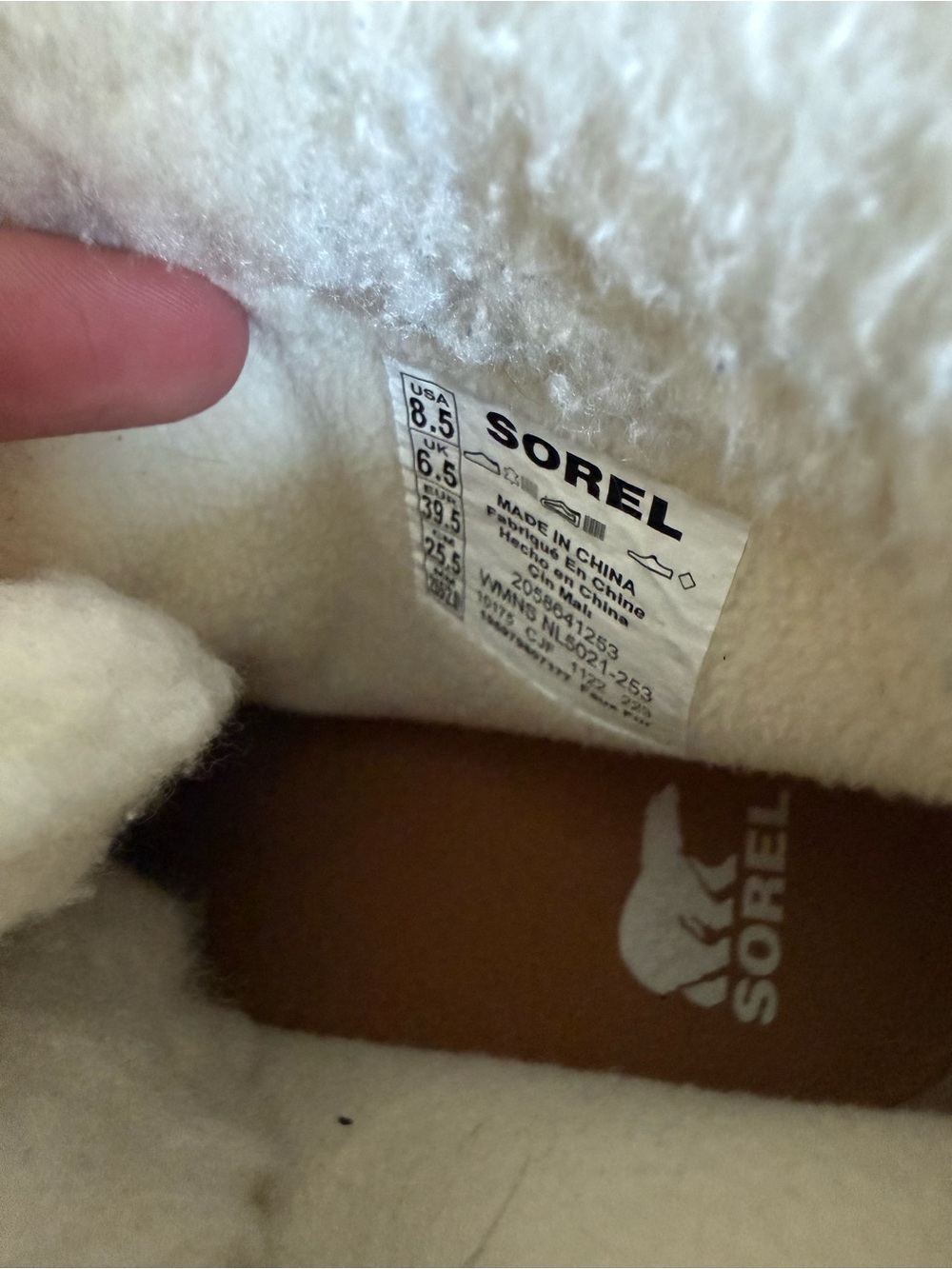 Sorel Women's Tan Suede Lace-Up Shearling-Trim wedge Boot/sneaker - Picture 5 of 5